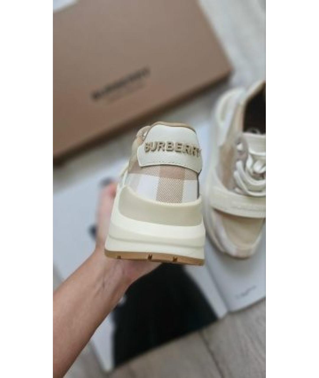 BURBERRY Бежевые кроссовки, фото 5