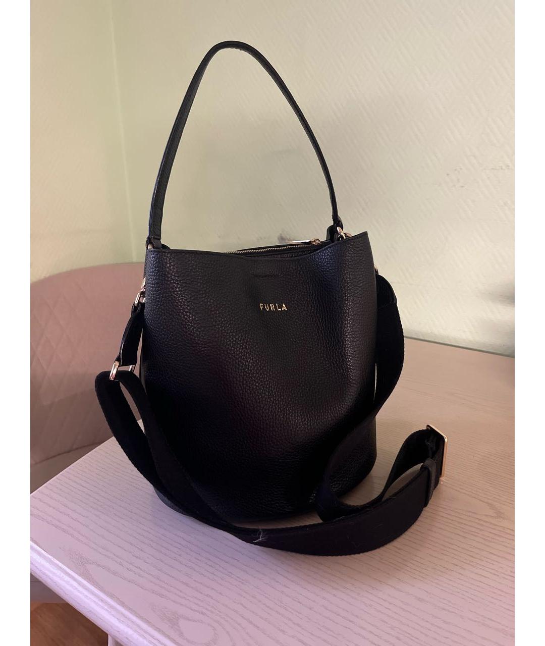 FURLA Черная кожаная сумка через плечо, фото 2