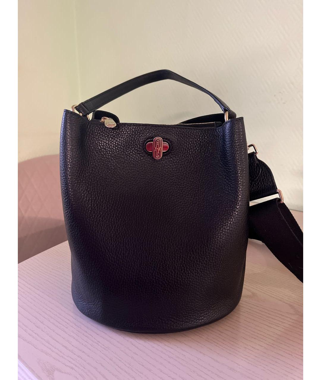 FURLA Черная кожаная сумка через плечо, фото 3