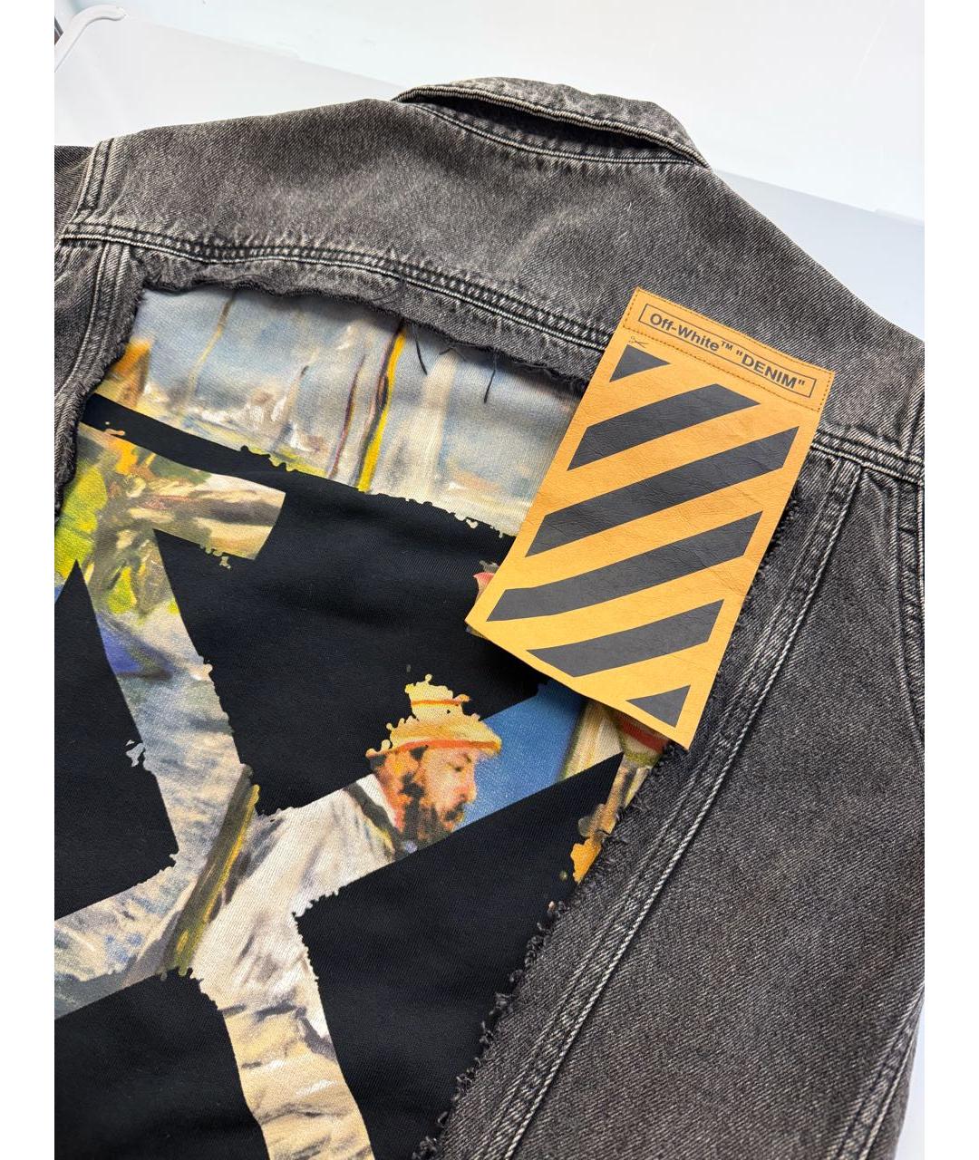 OFF-WHITE Антрацитовая хлопковая куртка, фото 4