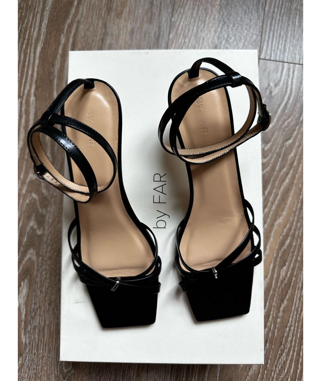 BY FAR Черные кожаные босоножки, фото 2