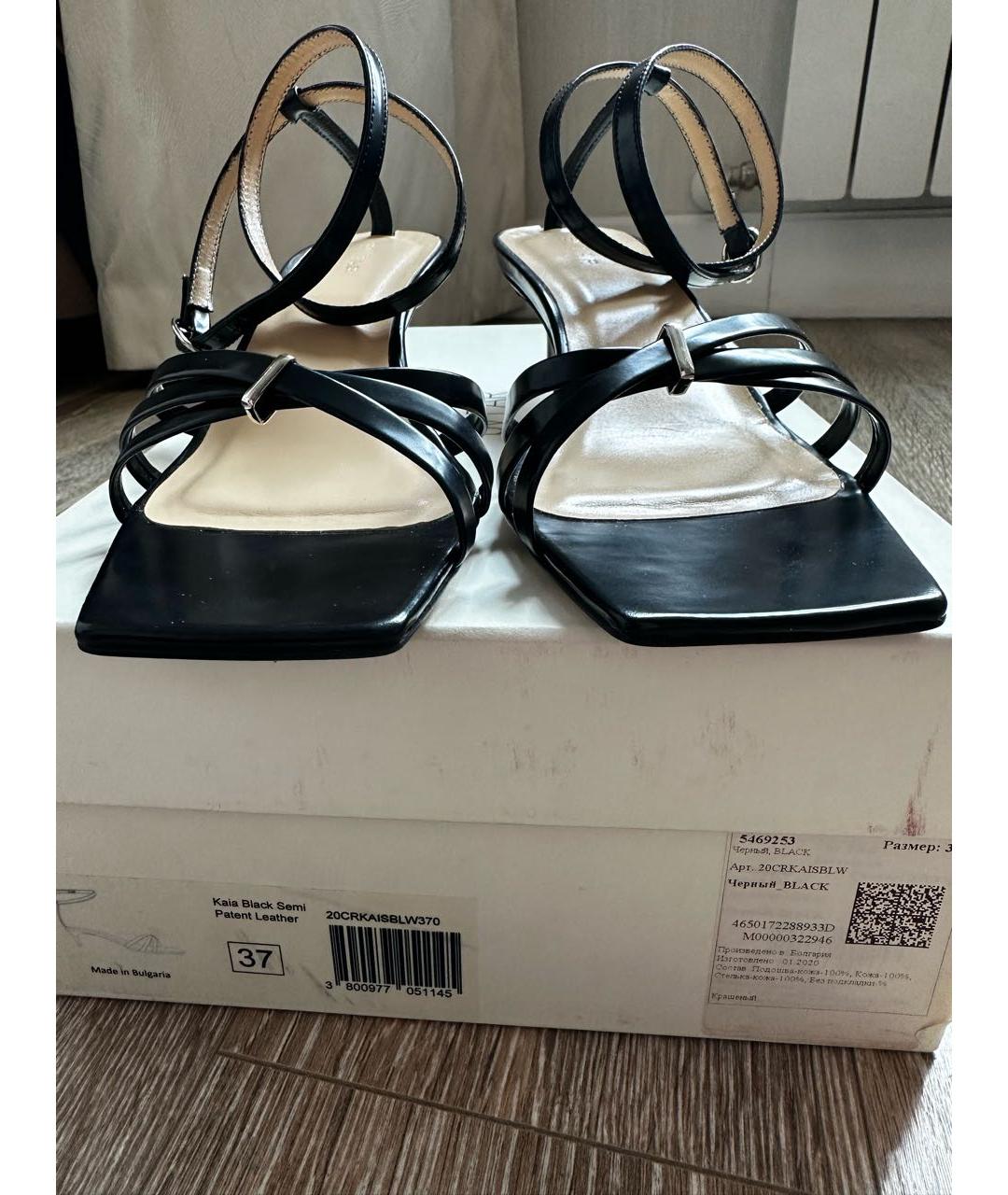 BY FAR Черные кожаные босоножки, фото 5