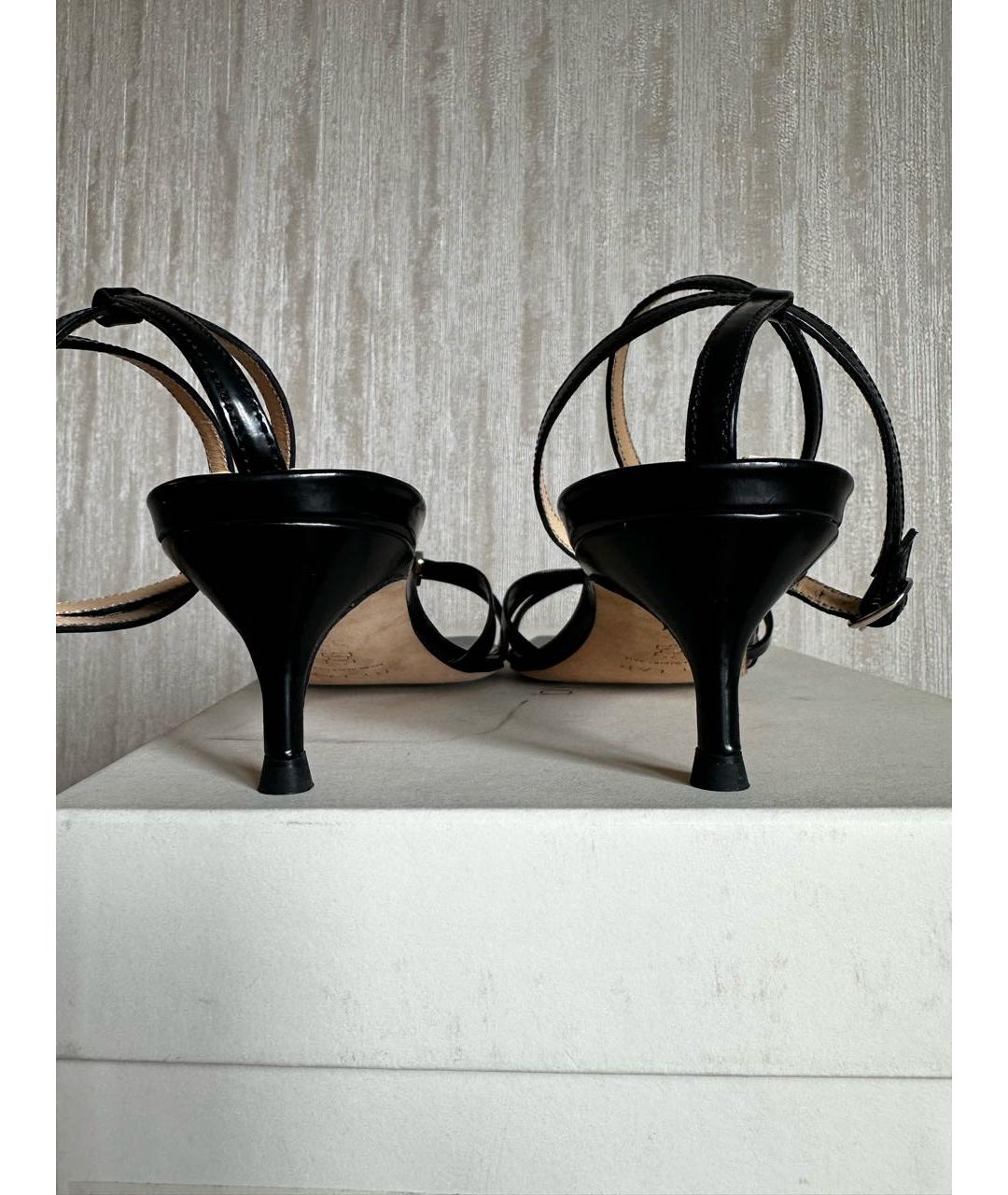 BY FAR Черные кожаные босоножки, фото 4