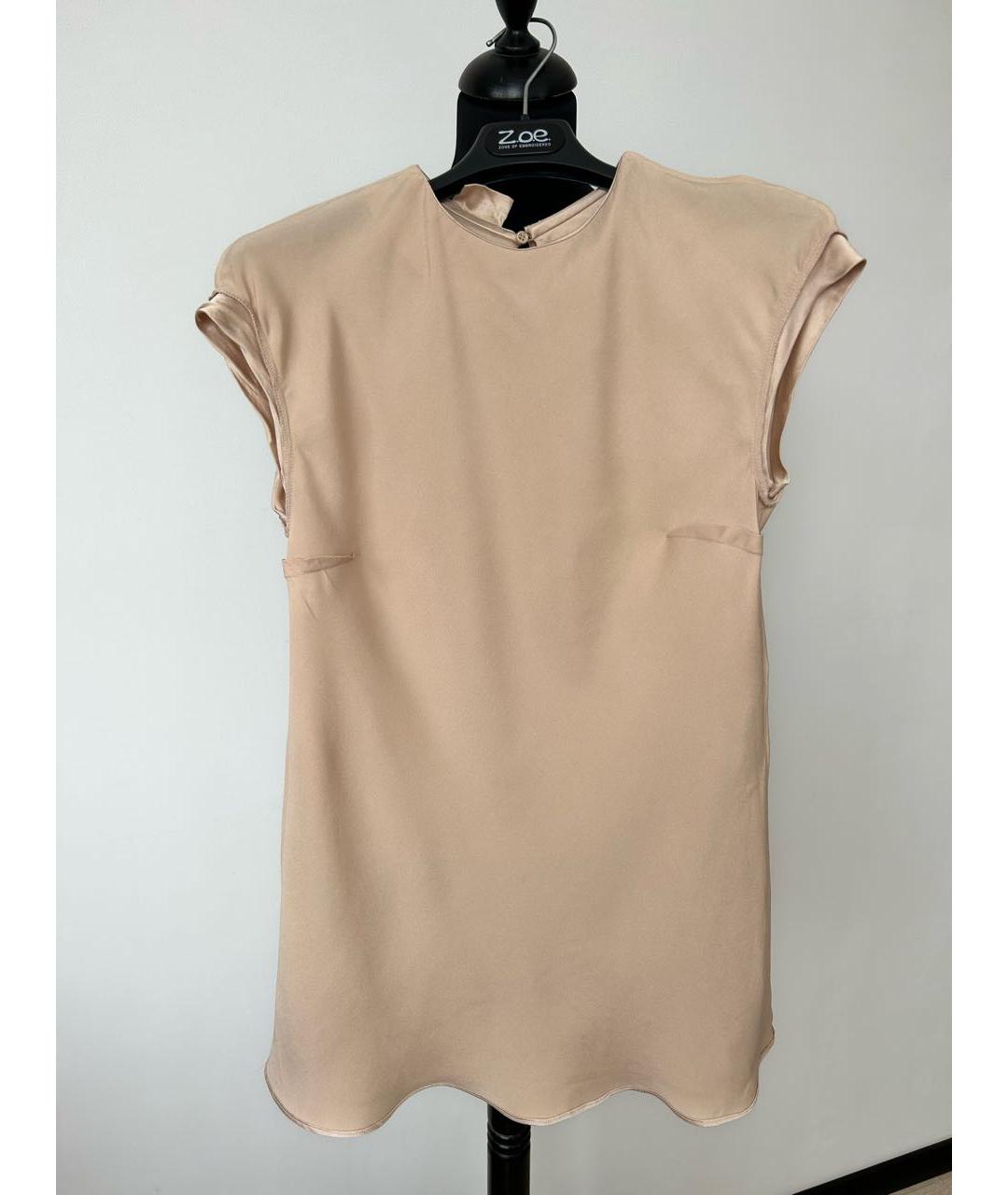 BRUNELLO CUCINELLI Бежевая шелковая блузы, фото 6