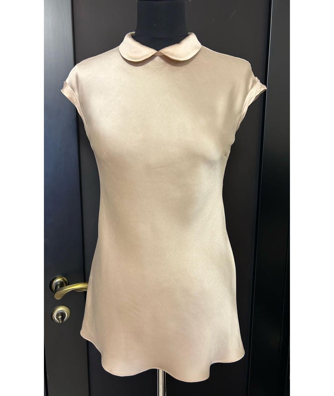 BRUNELLO CUCINELLI Бежевая шелковая блузы, фото 8