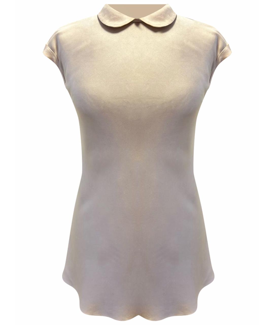 BRUNELLO CUCINELLI Бежевая шелковая блузы, фото 1