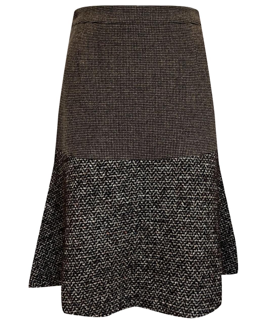 ETRO Коричневая шерстяная юбка миди, фото 1