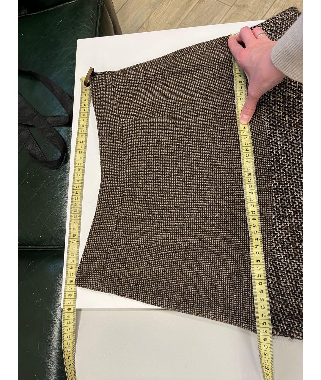 ETRO Коричневая шерстяная юбка миди, фото 4