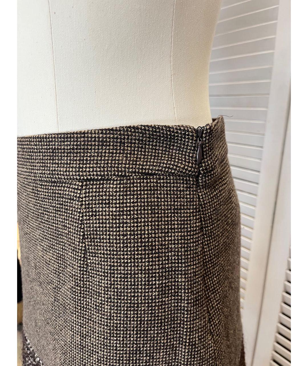 ETRO Коричневая шерстяная юбка миди, фото 2