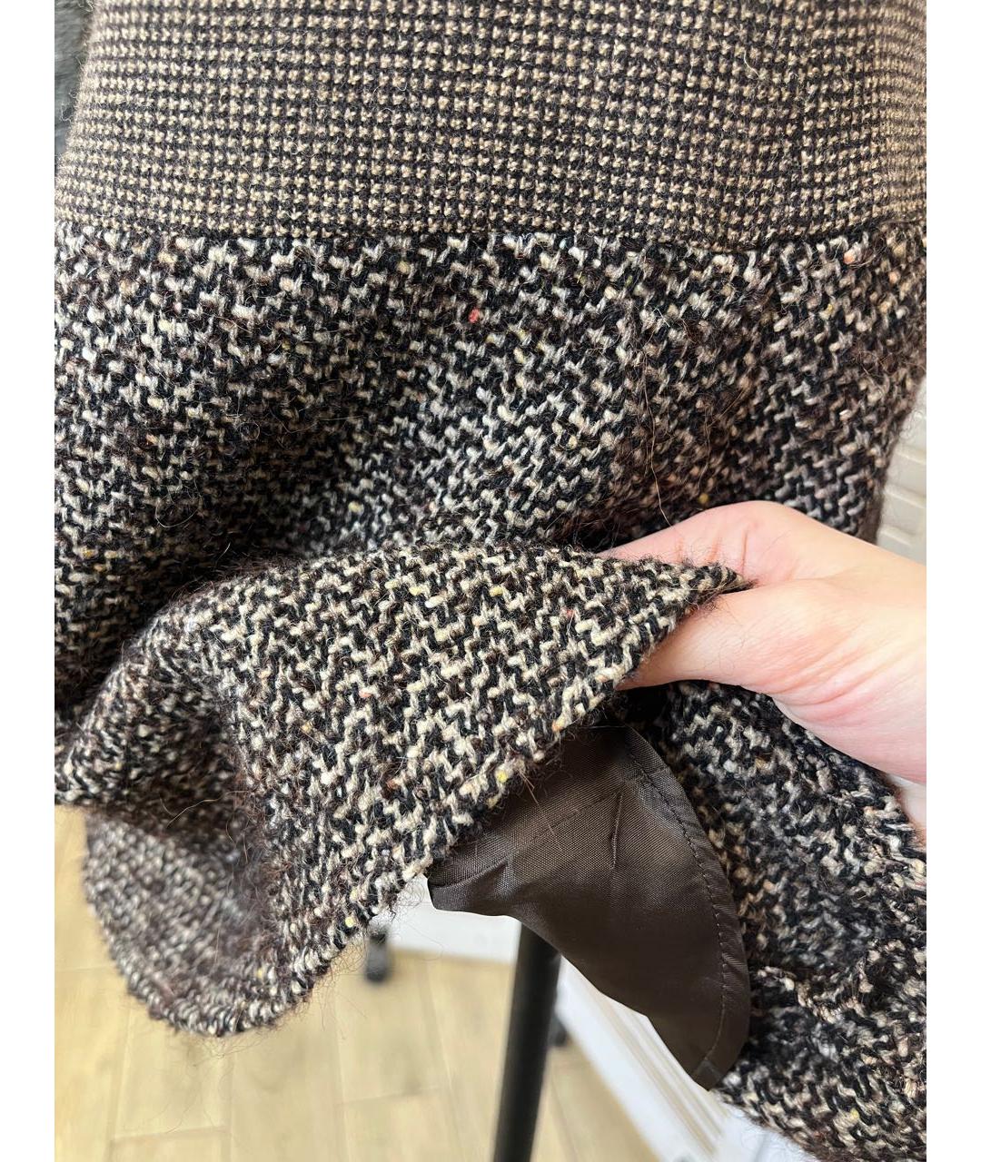 ETRO Коричневая шерстяная юбка миди, фото 3