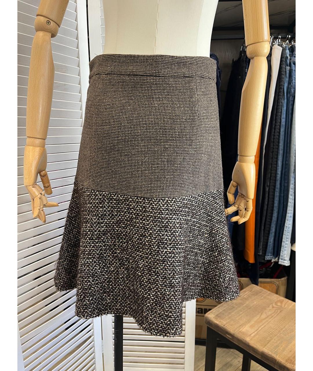 ETRO Коричневая шерстяная юбка миди, фото 7