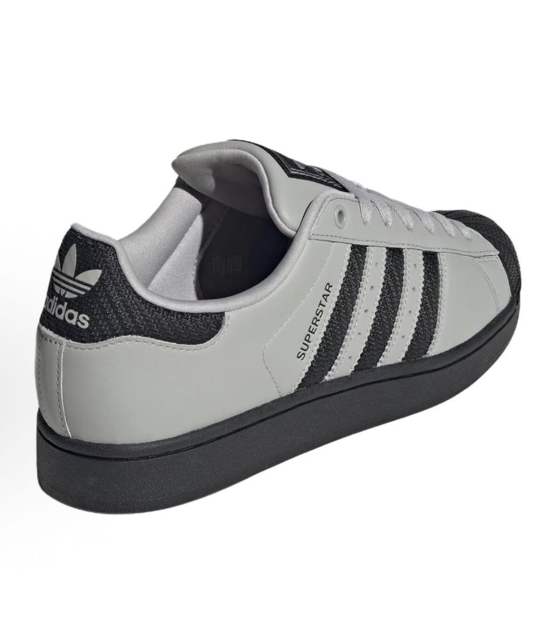 ADIDAS Серые кожаные низкие кроссовки / кеды, фото 4