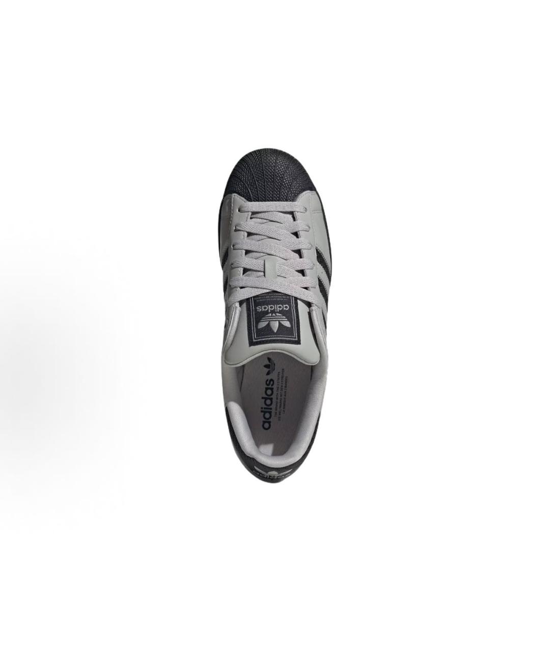 ADIDAS Серые кожаные низкие кроссовки / кеды, фото 2