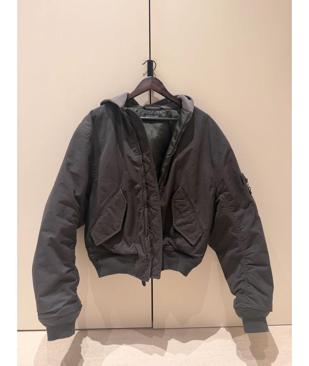 BALENCIAGA Хаки хлопковая куртка, фото 5