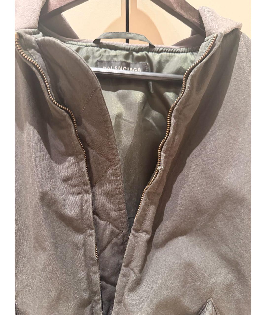 BALENCIAGA Хаки хлопковая куртка, фото 4