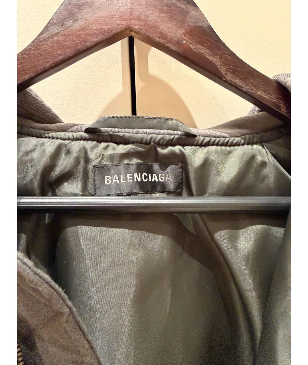 BALENCIAGA Хаки хлопковая куртка, фото 3