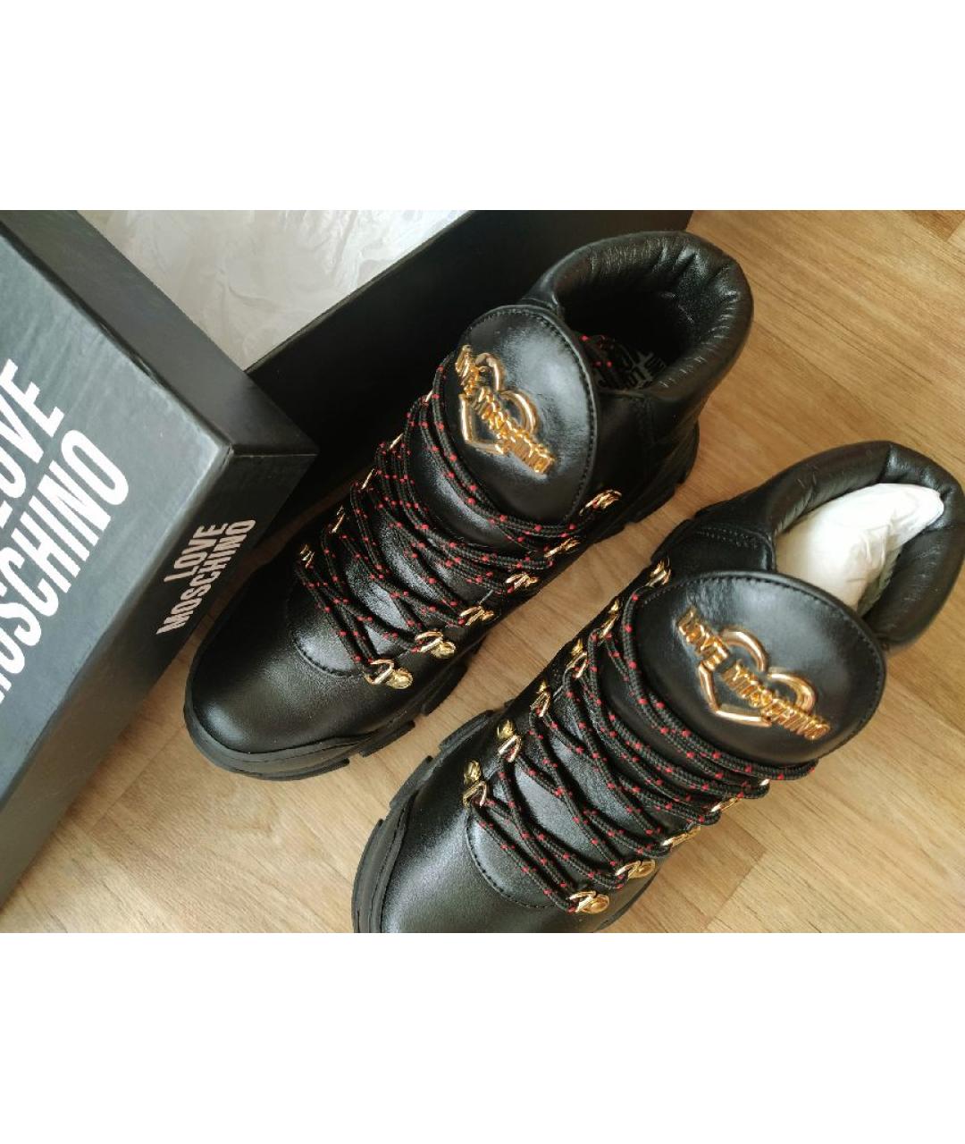 MOSCHINO Черные кожаные ботинки, фото 3