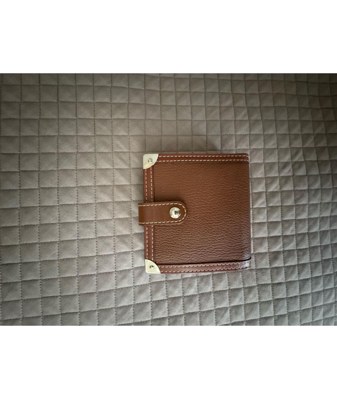 LOUIS VUITTON Коричневый кожаный кошелек, фото 4