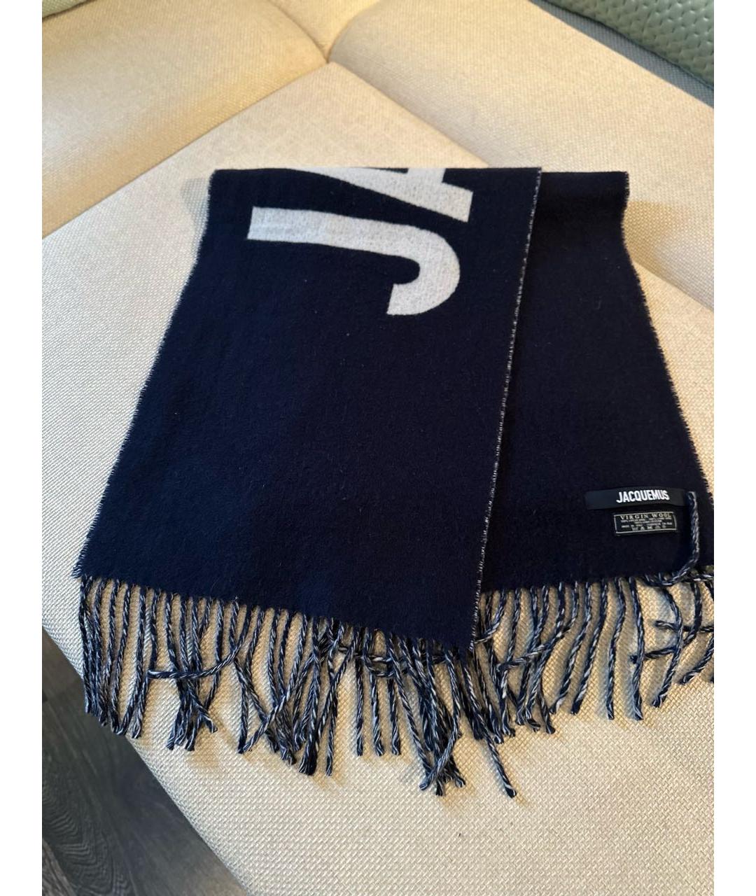 JACQUEMUS Темно-синий шарф, фото 3