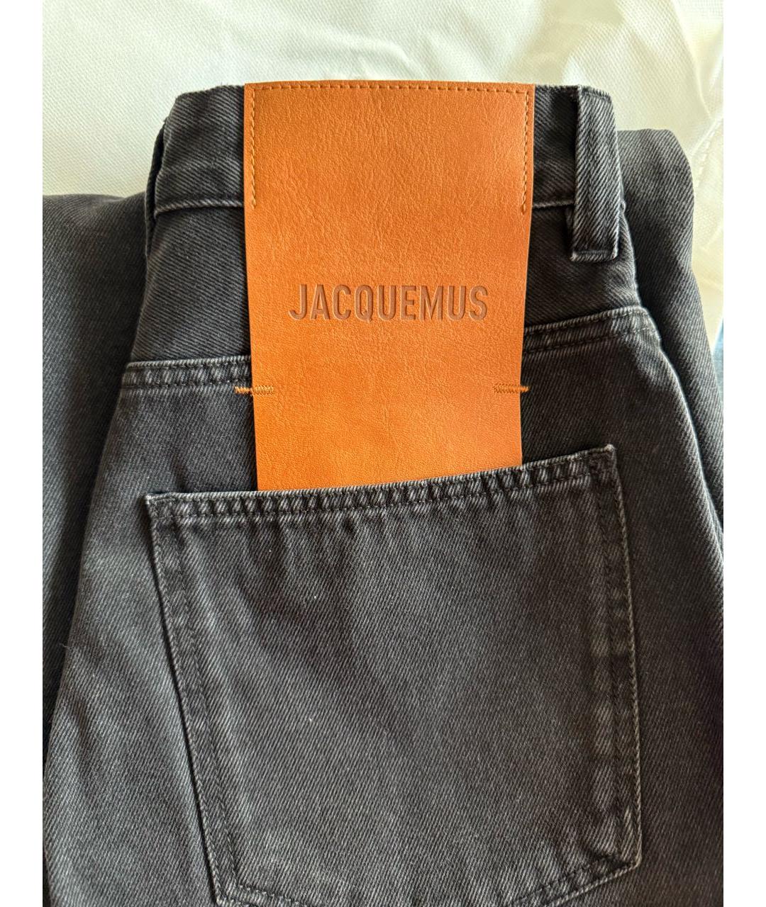 JACQUEMUS Черные хлопковые прямые джинсы, фото 4