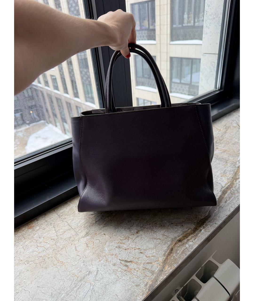 FENDI Фиолетовая кожаная сумка тоут, фото 4
