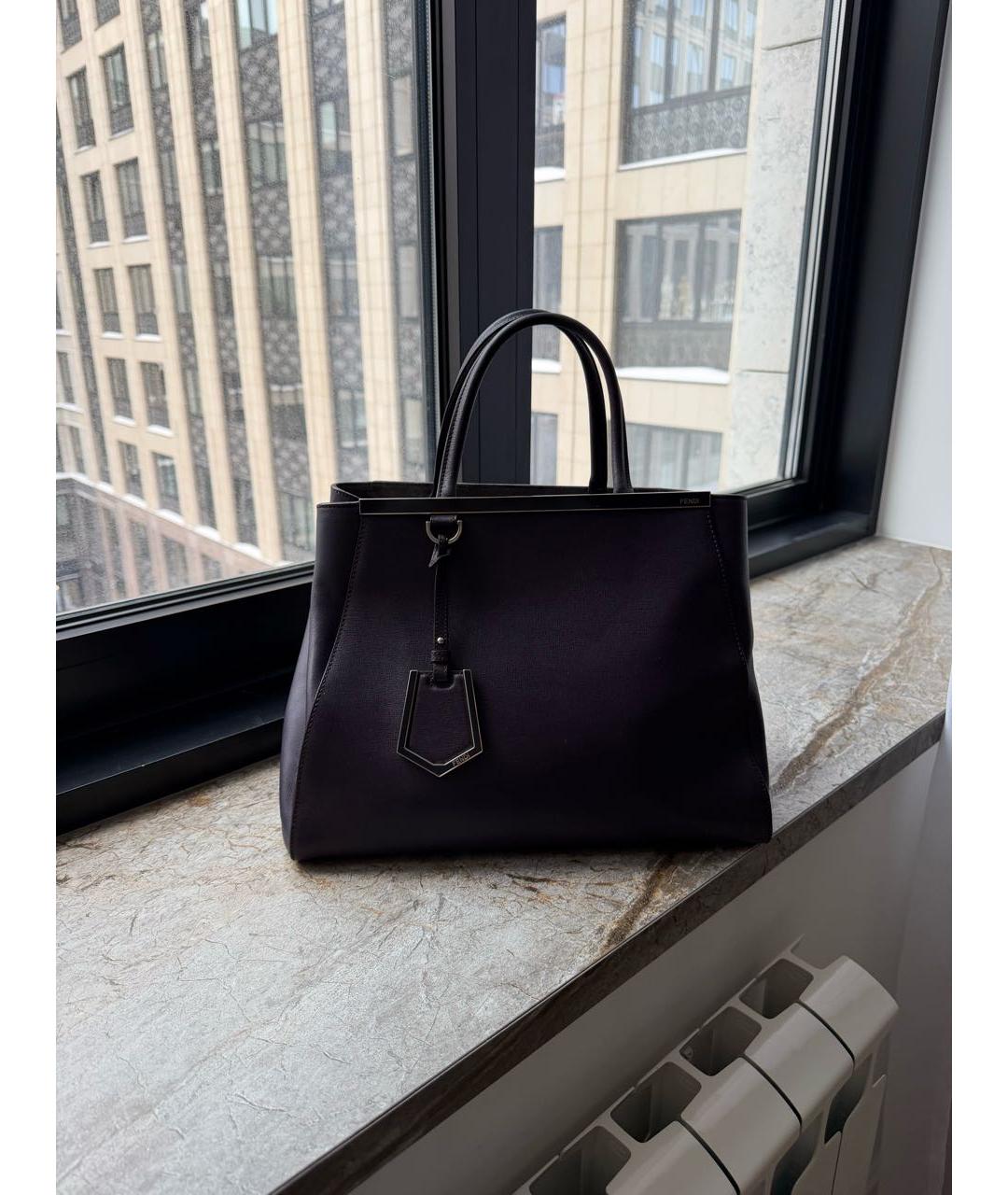 FENDI Фиолетовая кожаная сумка тоут, фото 2