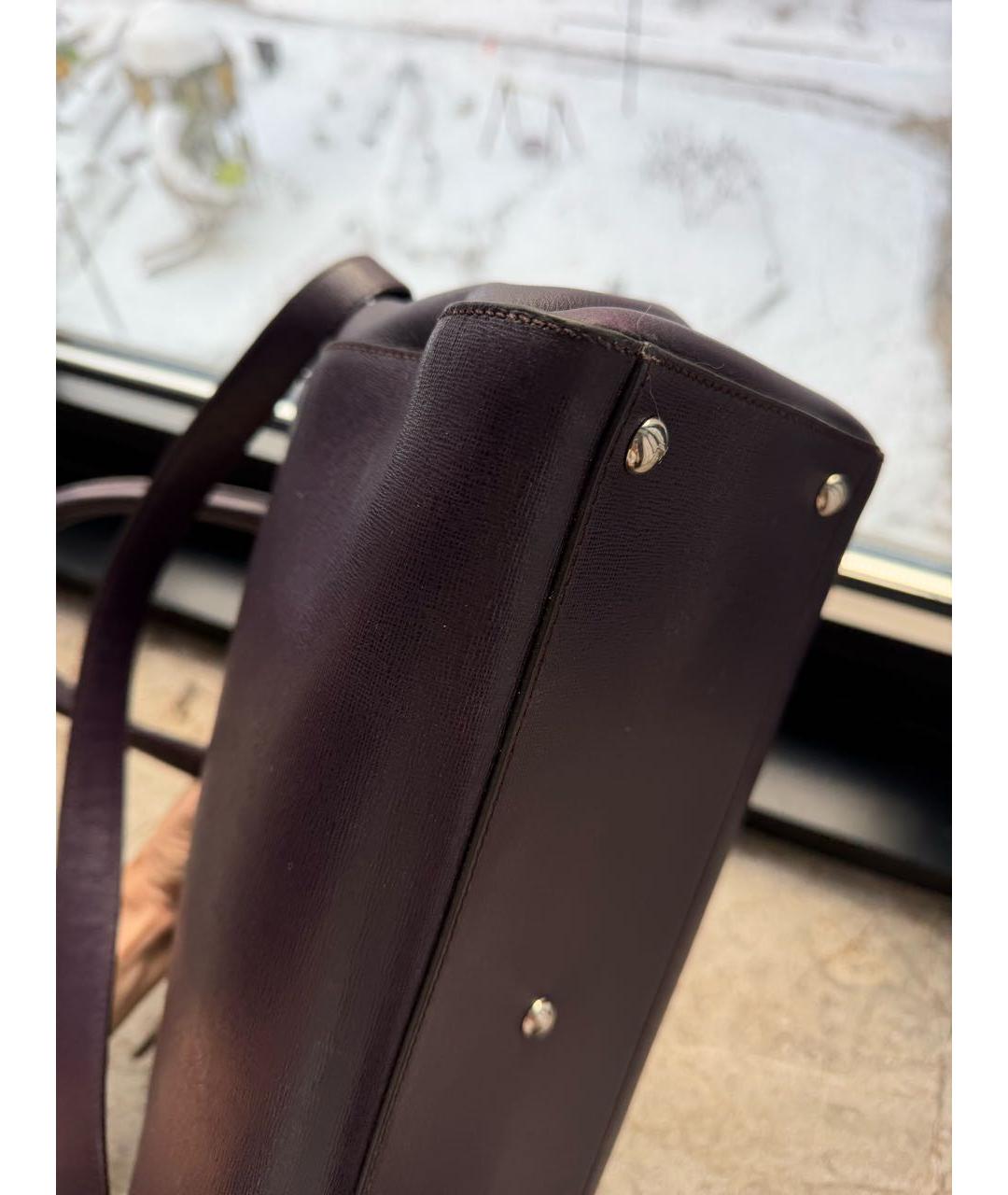 FENDI Фиолетовая кожаная сумка тоут, фото 7