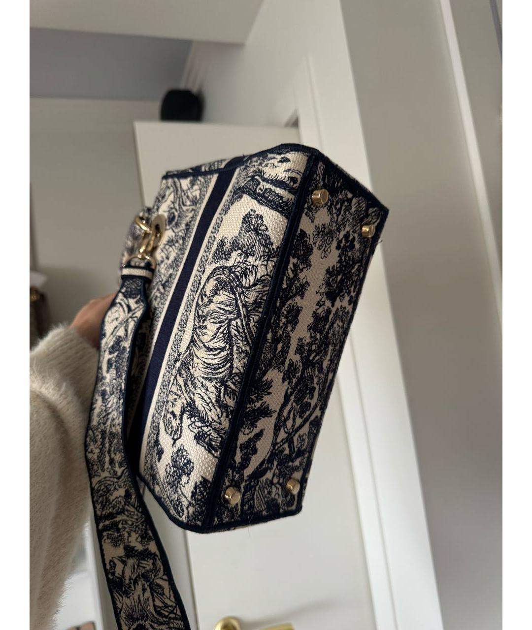 CHRISTIAN DIOR Синяя тканевая сумка с короткими ручками, фото 8