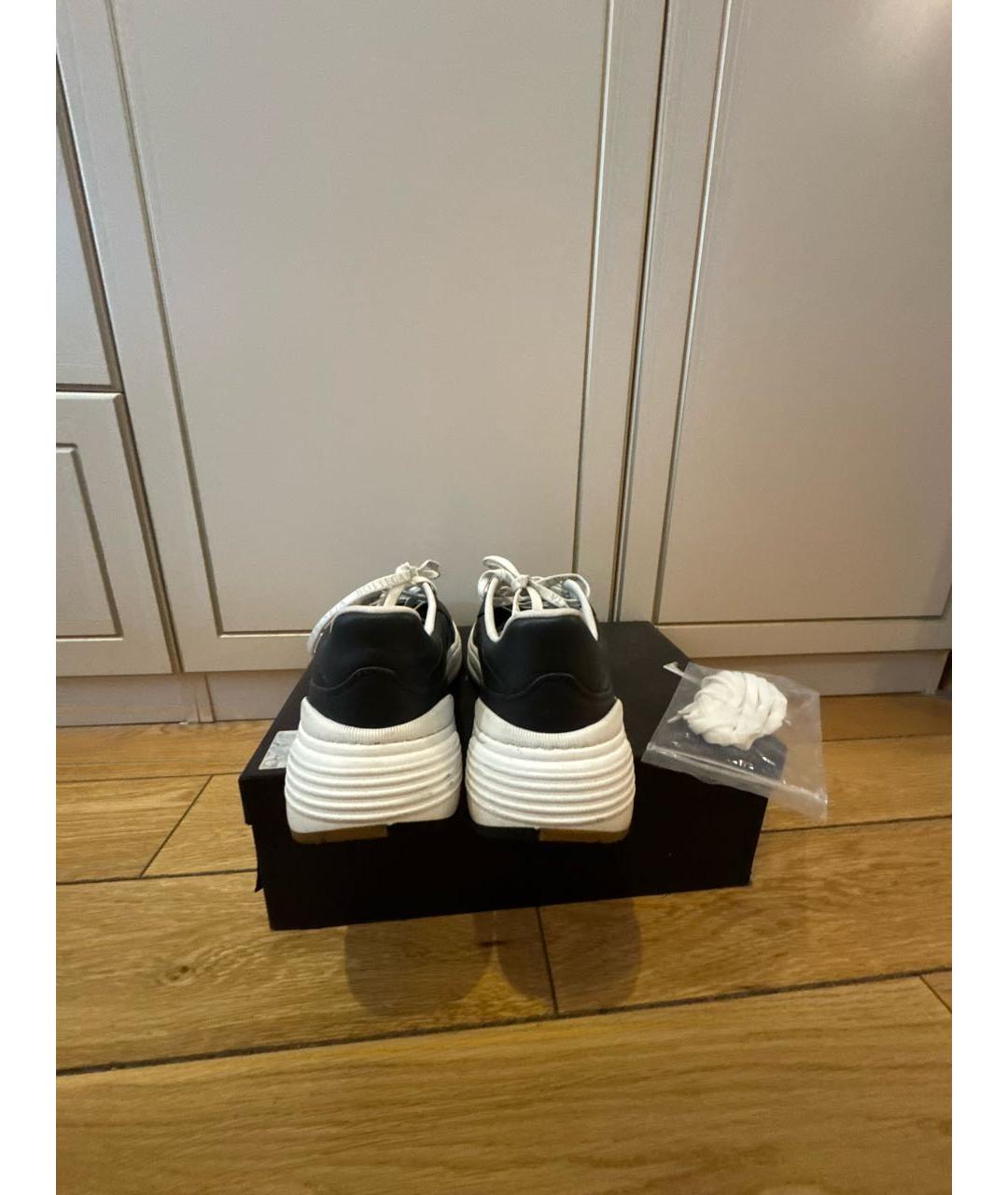 BOTTEGA VENETA Темно-синие кожаные кроссовки, фото 4