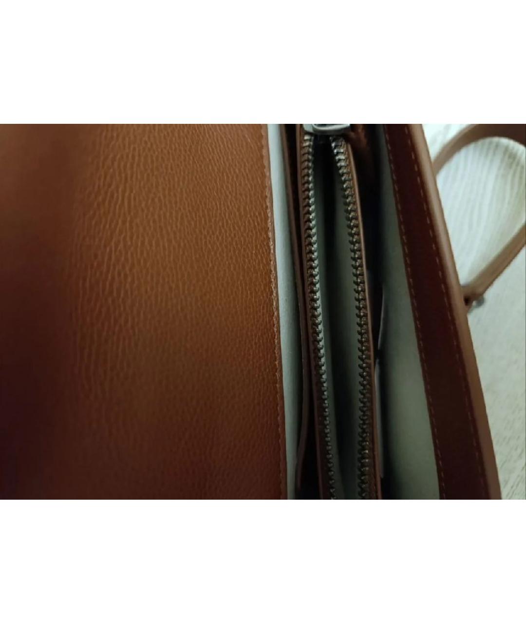 PINKO Коричневая кожаная сумка через плечо, фото 4