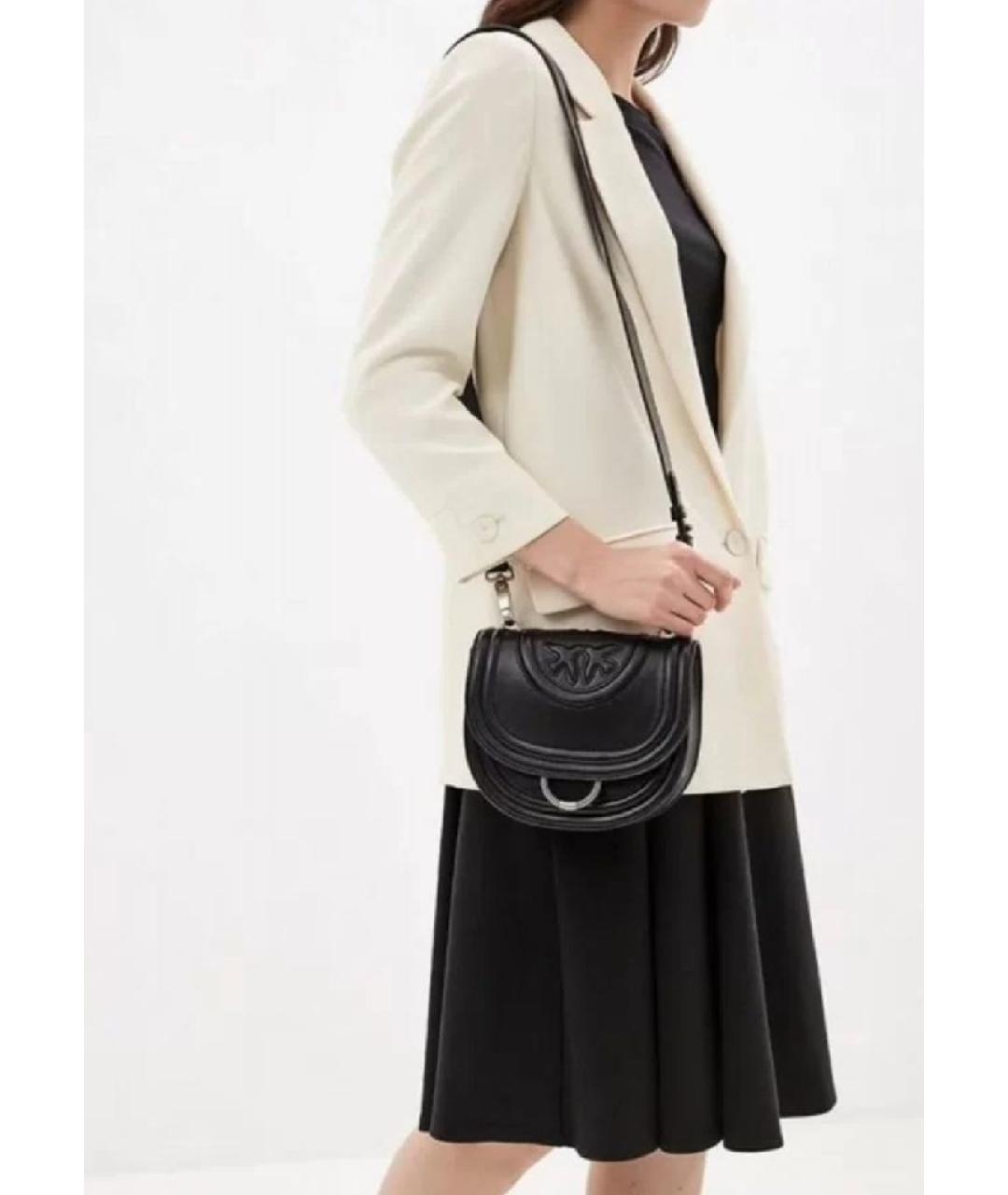 PINKO Черная кожаная сумка через плечо, фото 4