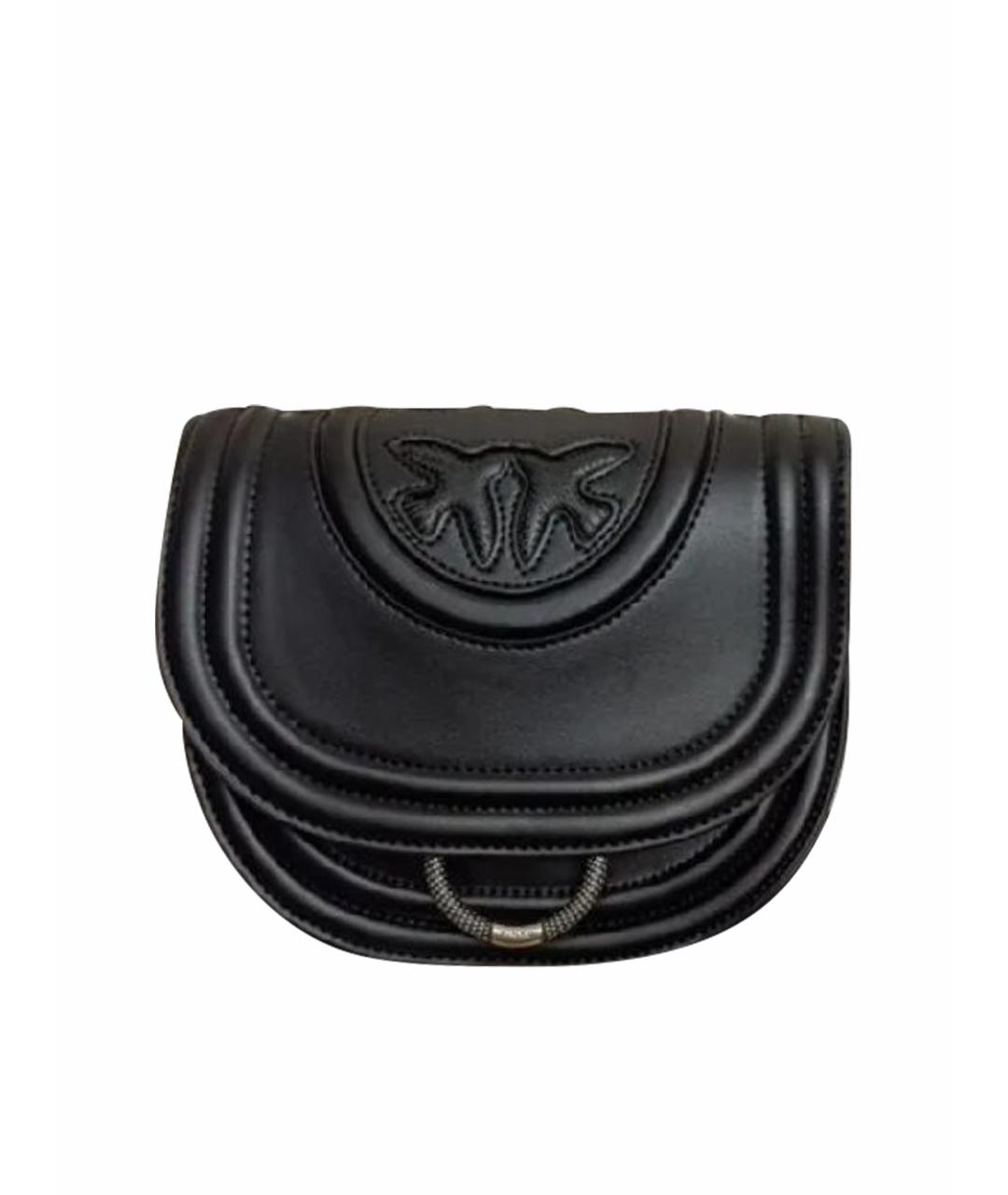 PINKO Черная кожаная сумка через плечо, фото 1