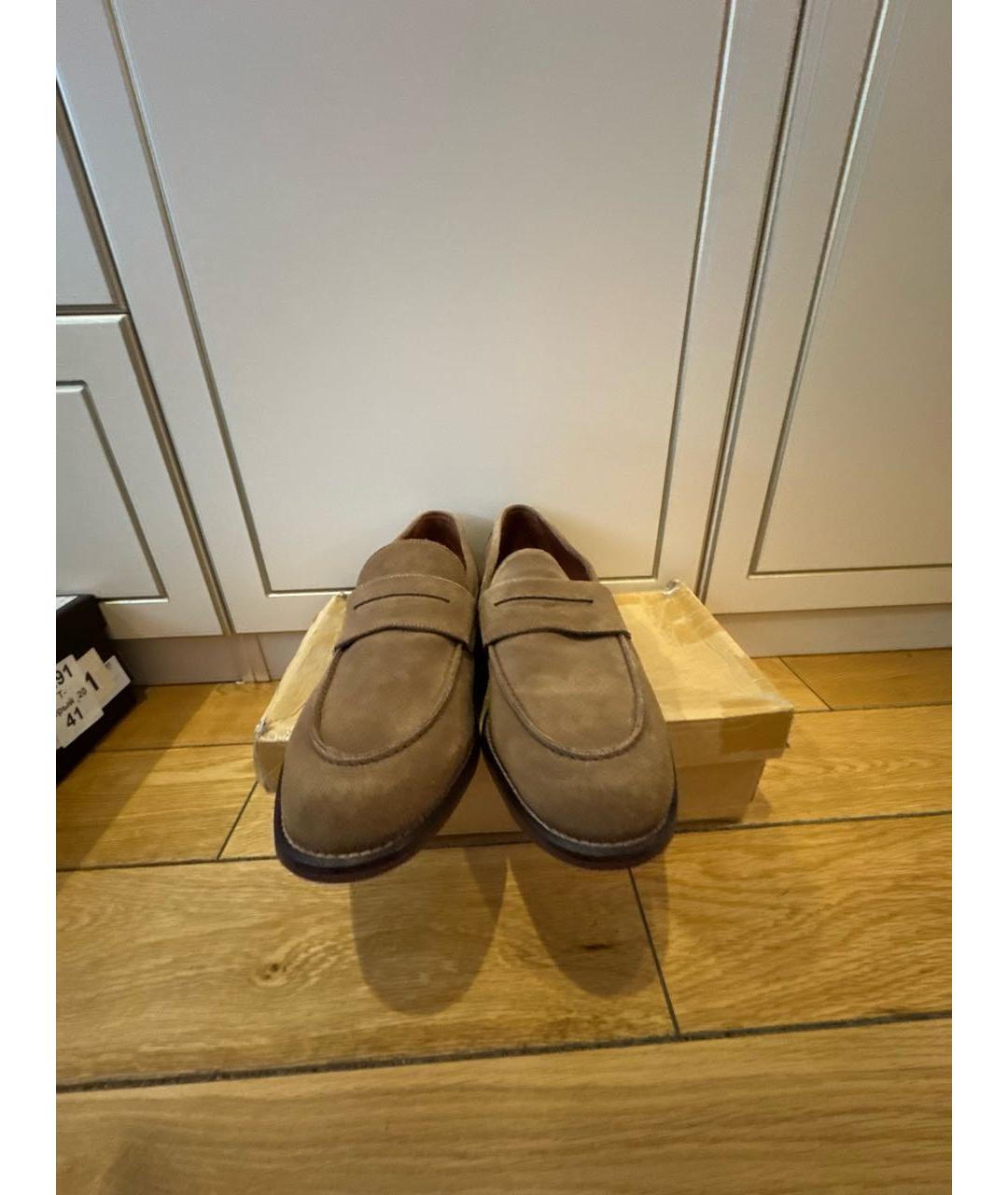 LORO PIANA Коричневые замшевые лоферы, фото 2