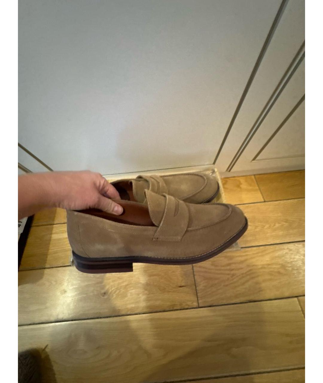 LORO PIANA Коричневые замшевые лоферы, фото 8