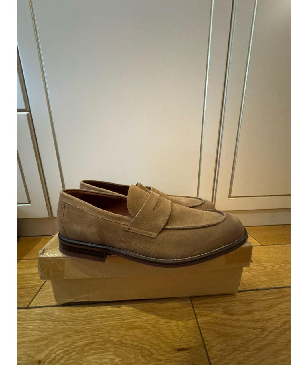 LORO PIANA Коричневые замшевые лоферы, фото 9