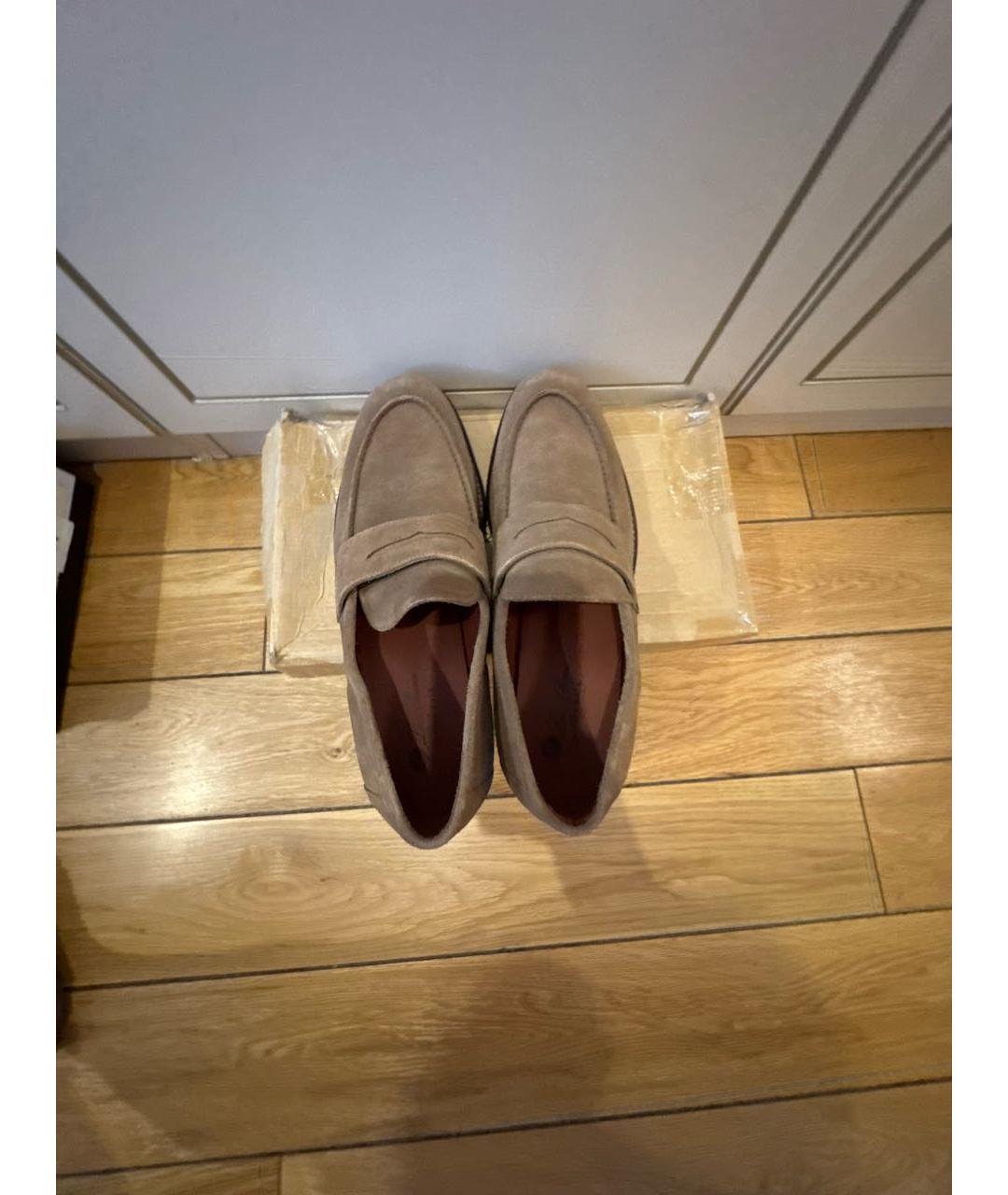 LORO PIANA Коричневые замшевые лоферы, фото 3