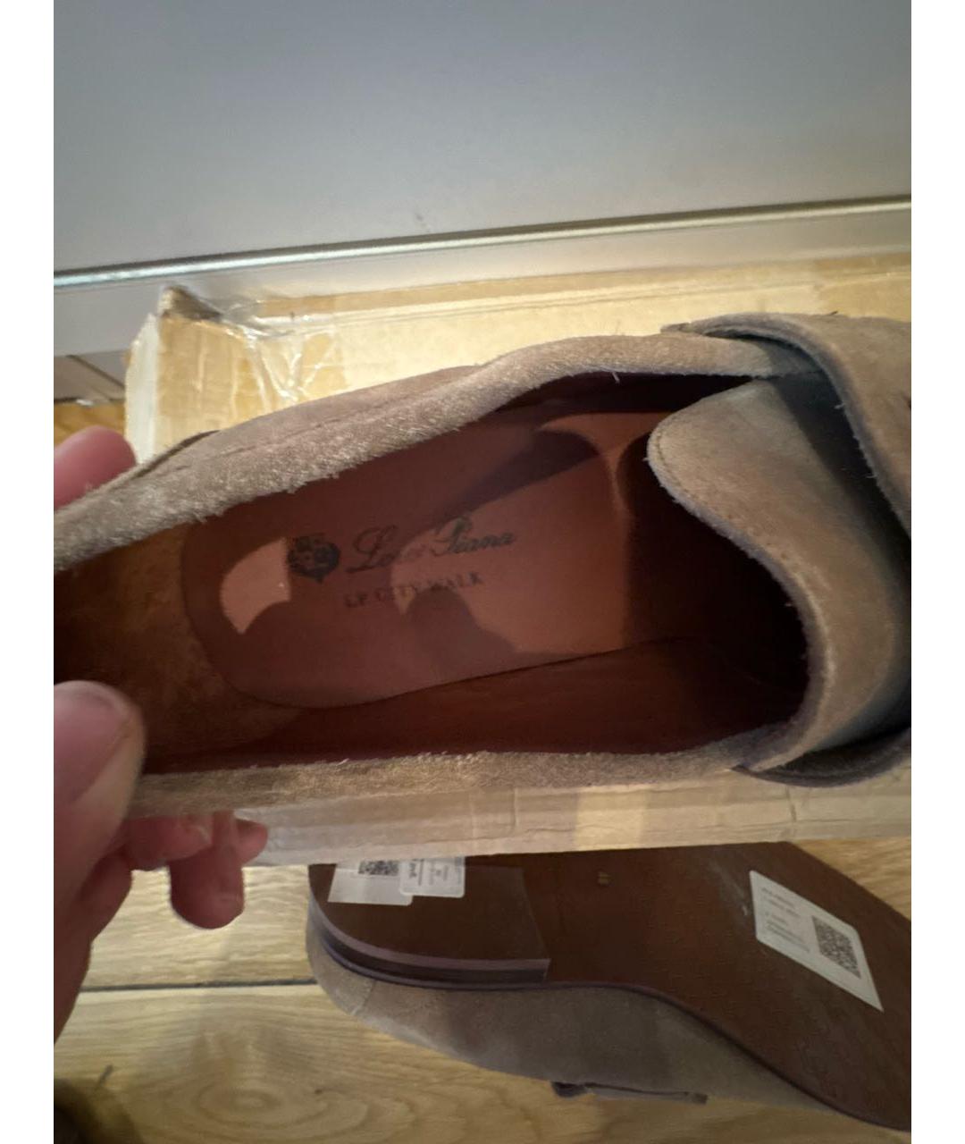 LORO PIANA Коричневые замшевые лоферы, фото 5