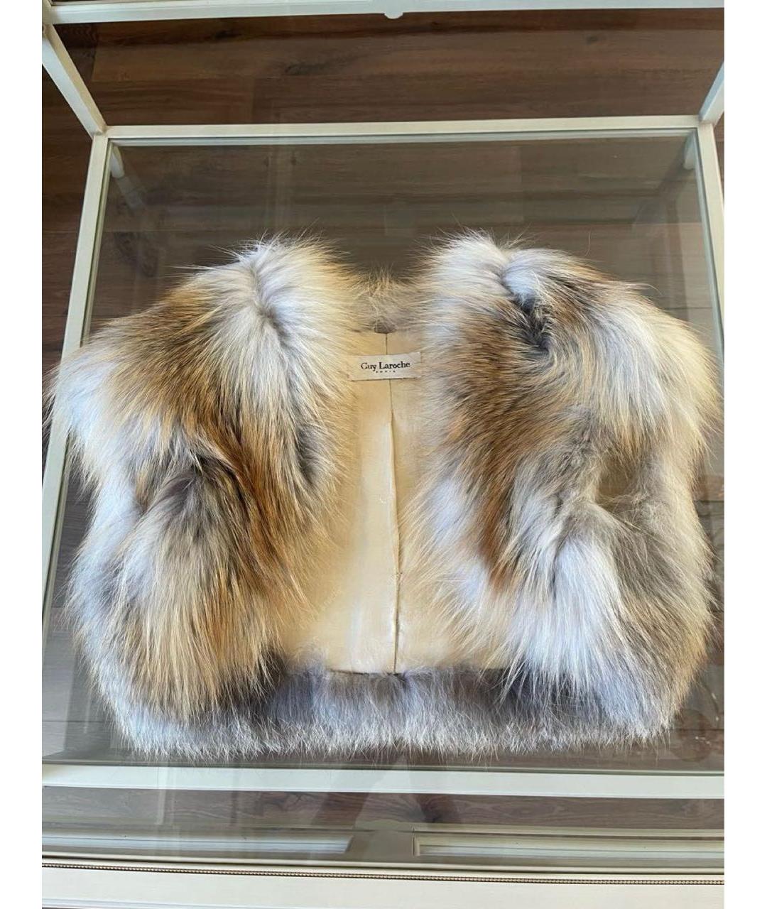 GUY LAROCHE Золотой меховой жилет, фото 7