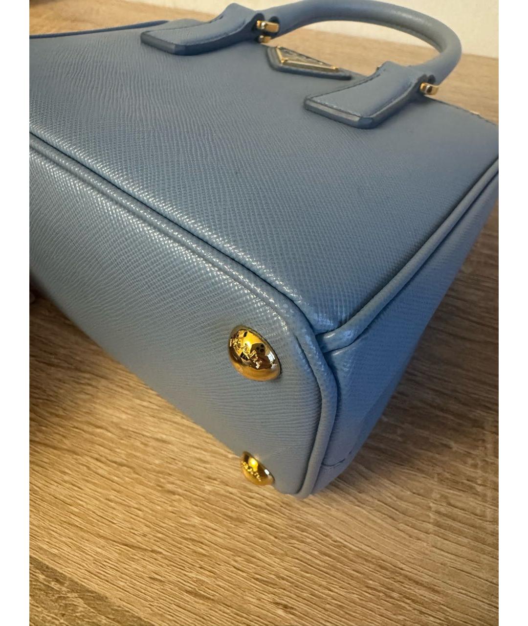PRADA Синяя кожаная сумка с короткими ручками, фото 5