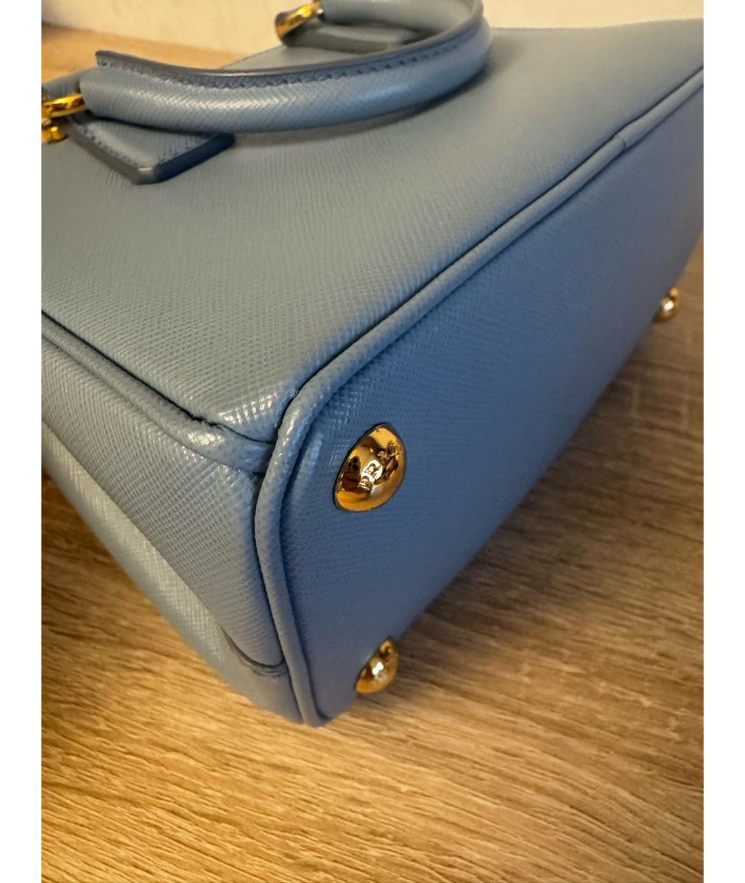 PRADA Синяя кожаная сумка с короткими ручками, фото 3