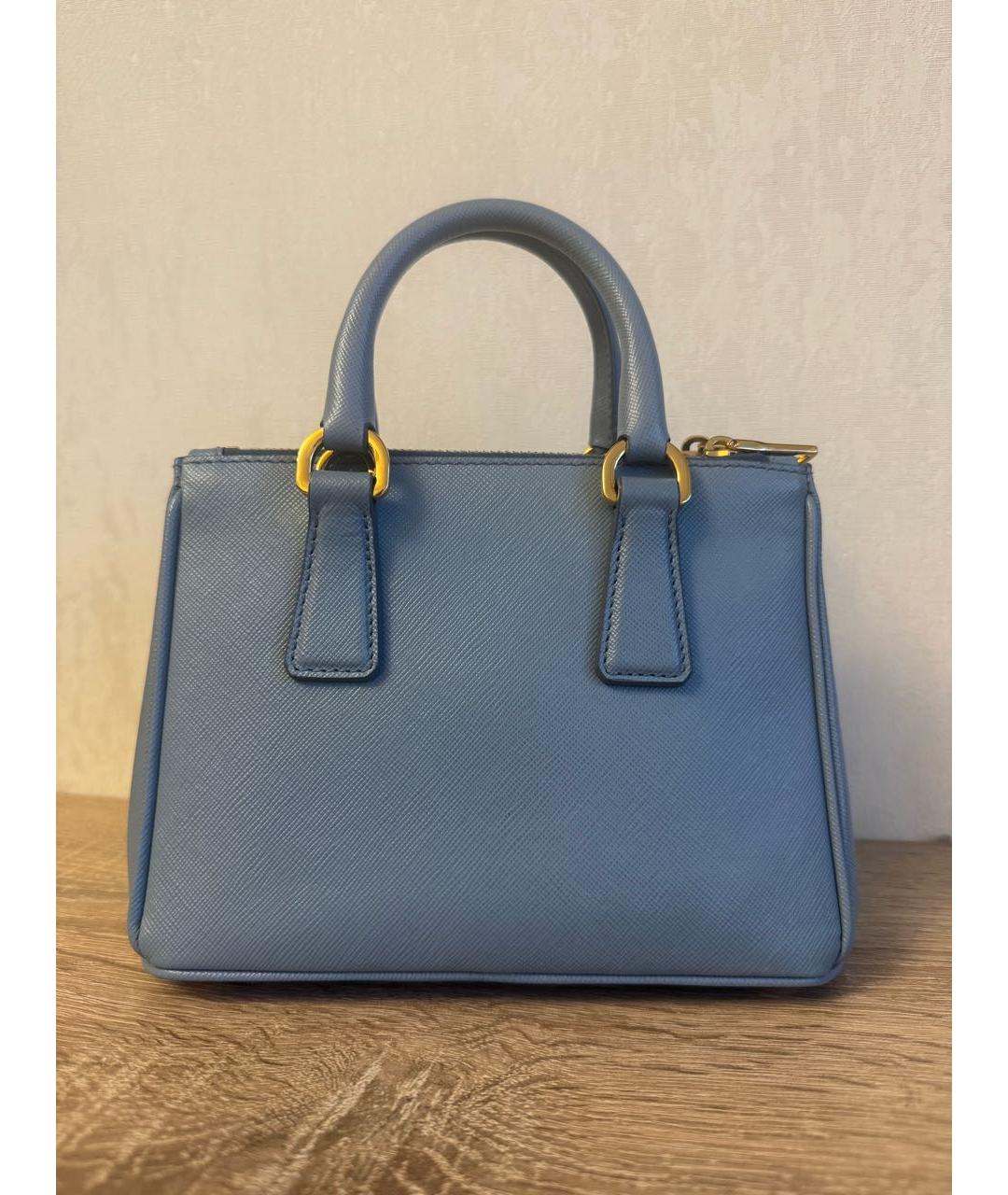 PRADA Синяя кожаная сумка с короткими ручками, фото 2