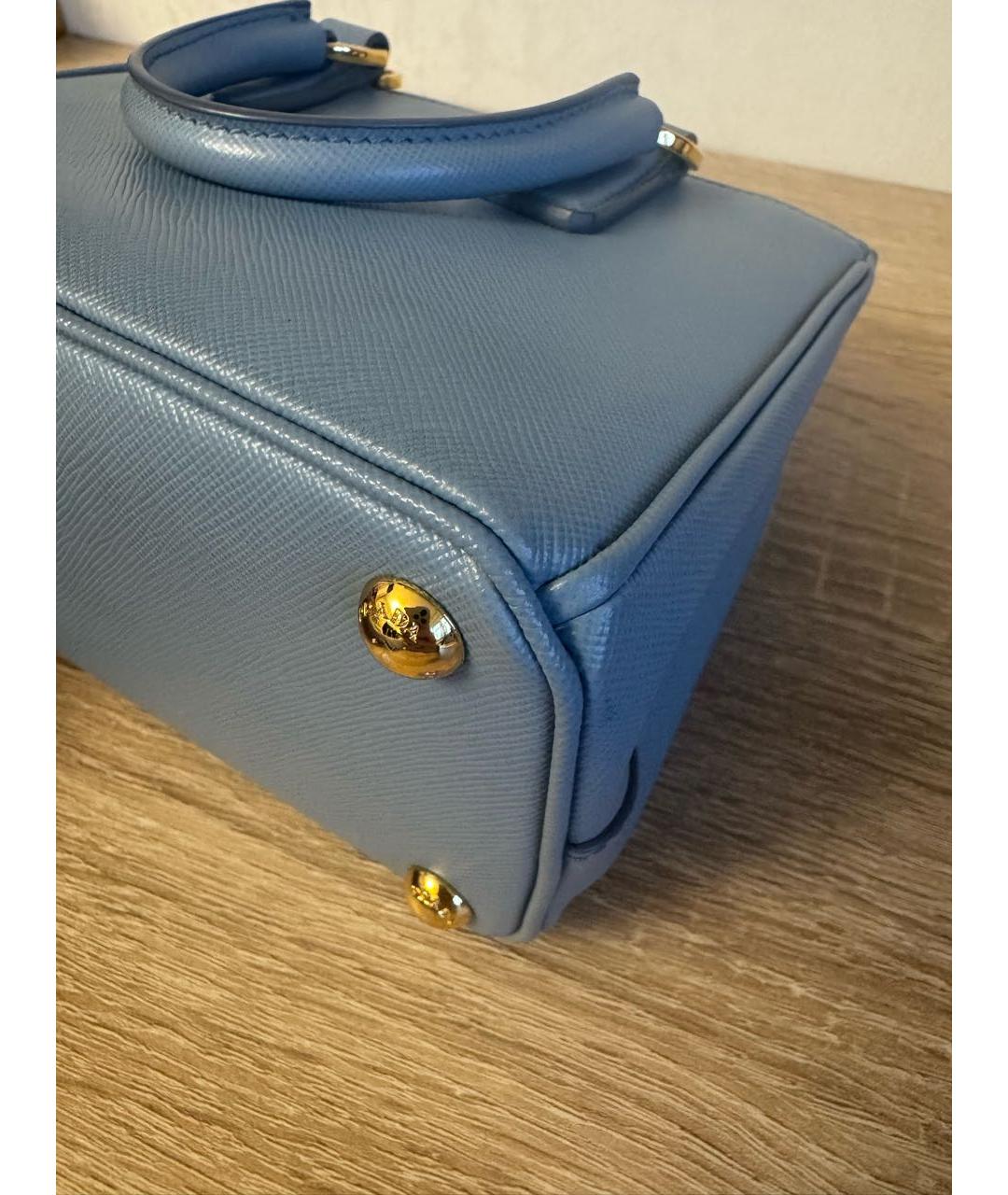 PRADA Синяя кожаная сумка с короткими ручками, фото 4