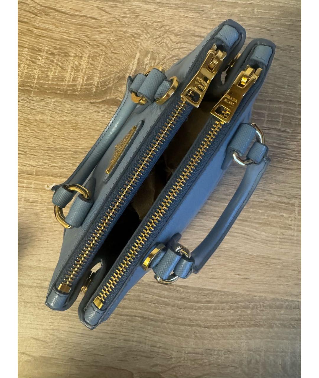 PRADA Синяя кожаная сумка с короткими ручками, фото 8