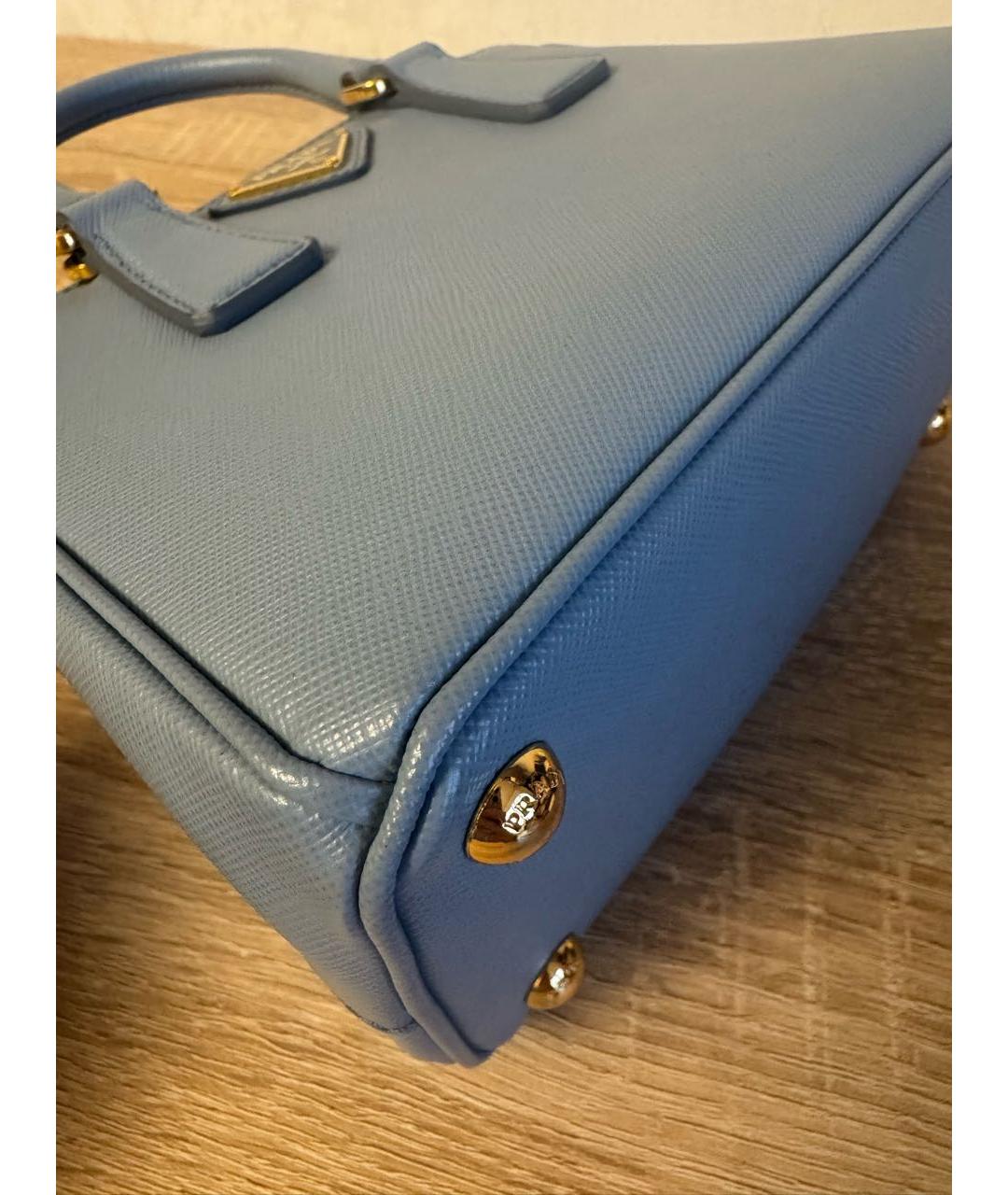 PRADA Синяя кожаная сумка с короткими ручками, фото 6