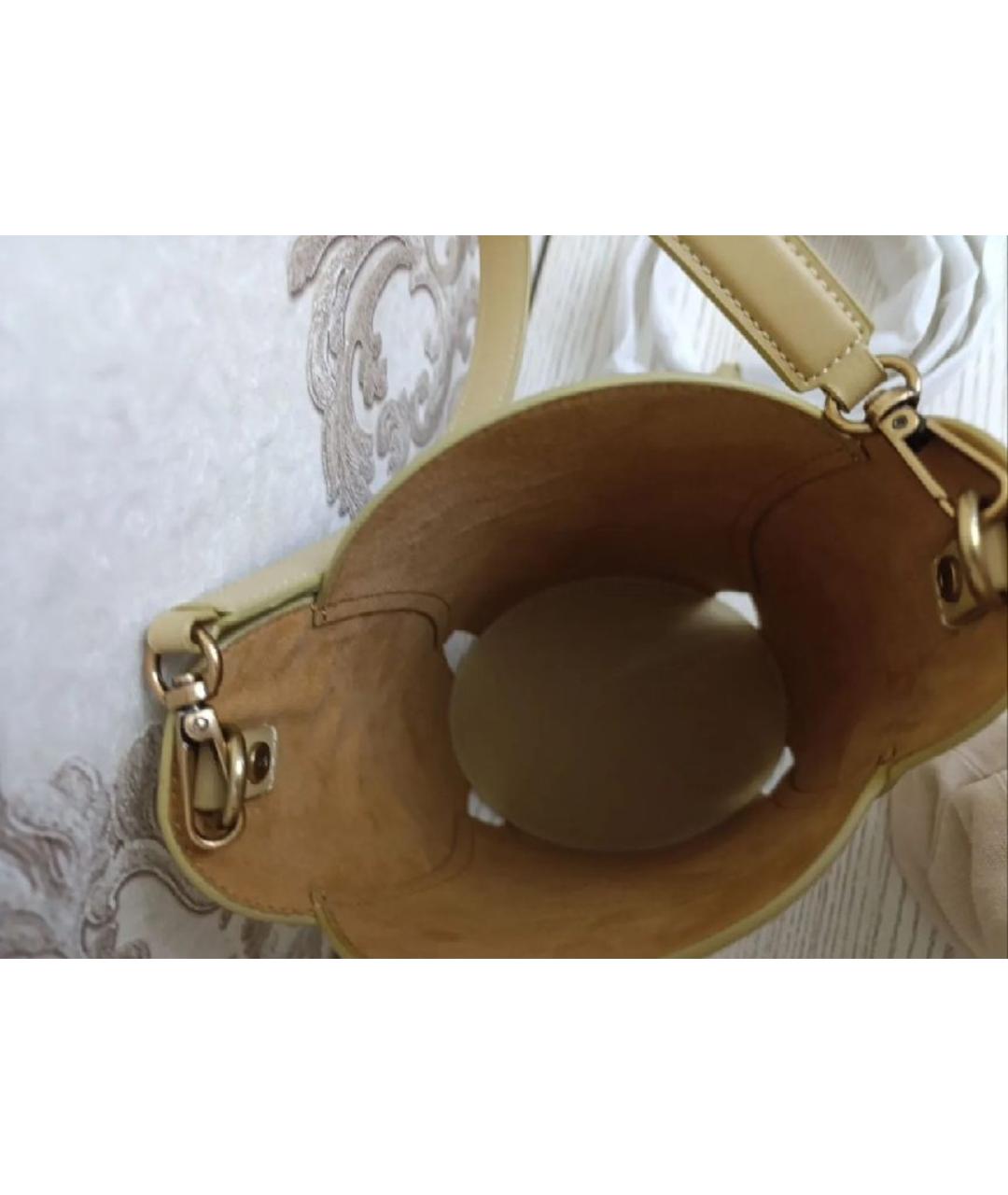 PINKO Горчичная кожаная сумка через плечо, фото 3