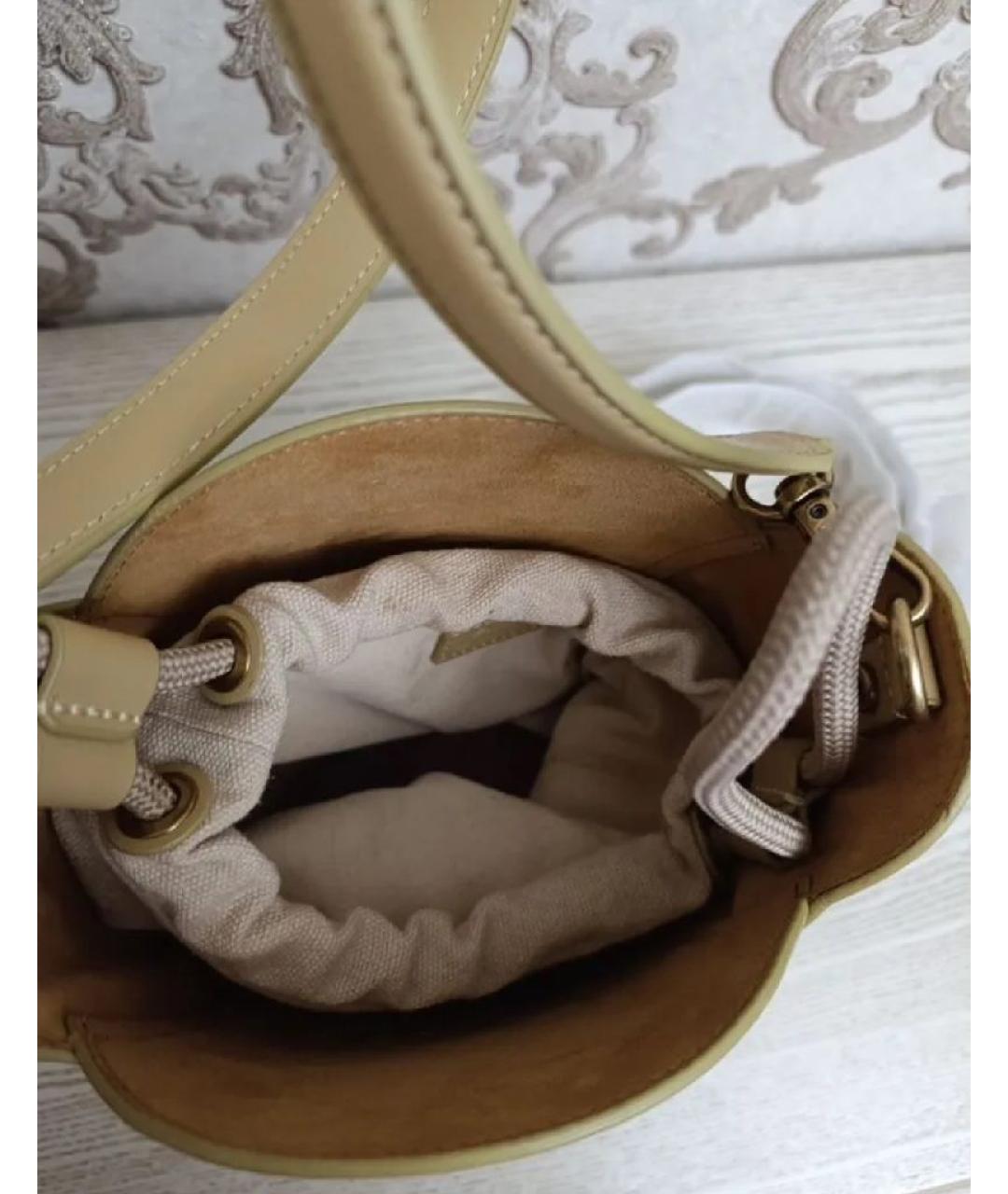 PINKO Горчичная кожаная сумка через плечо, фото 2