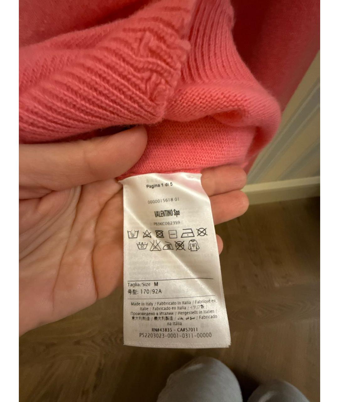 VALENTINO Розовый шерстяной джемпер / свитер, фото 5