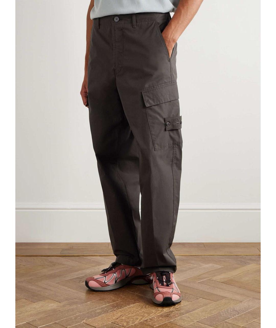 STONE ISLAND Коричневые повседневные брюки, фото 6