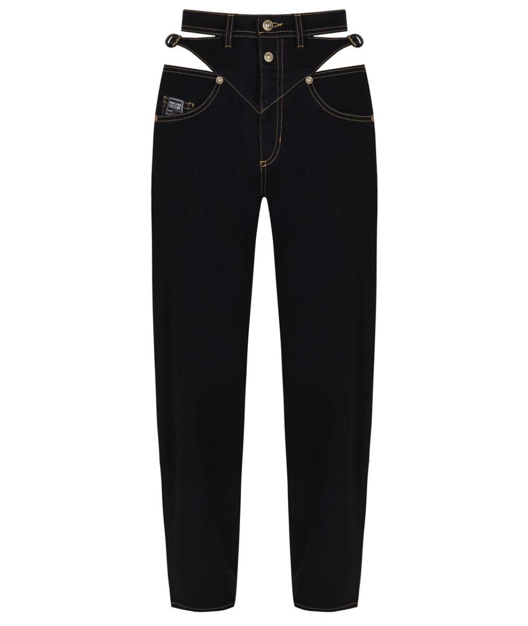 VERSACE JEANS COUTURE Черные хлопковые прямые джинсы, фото 5