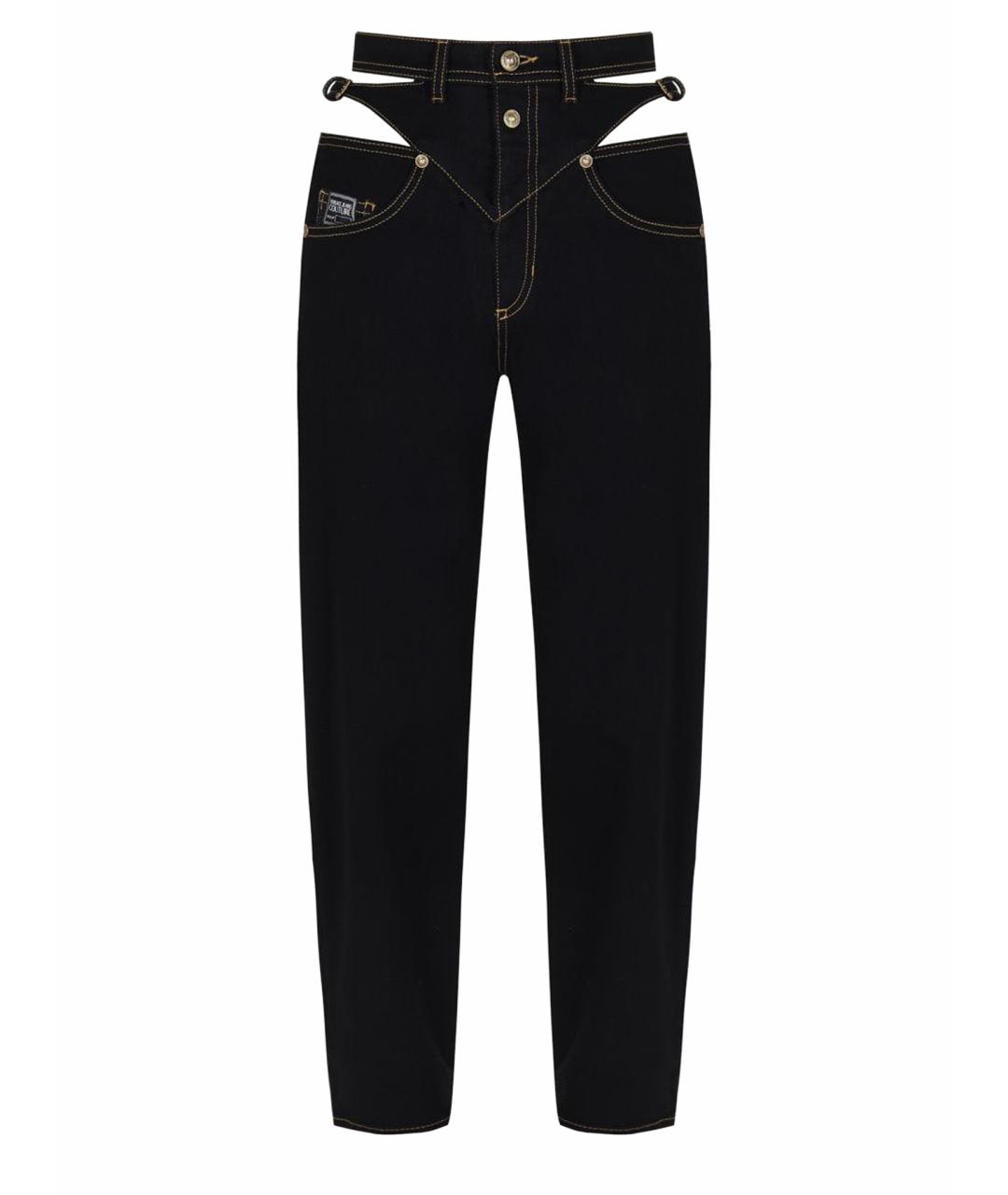 VERSACE JEANS COUTURE Черные хлопковые прямые джинсы, фото 1